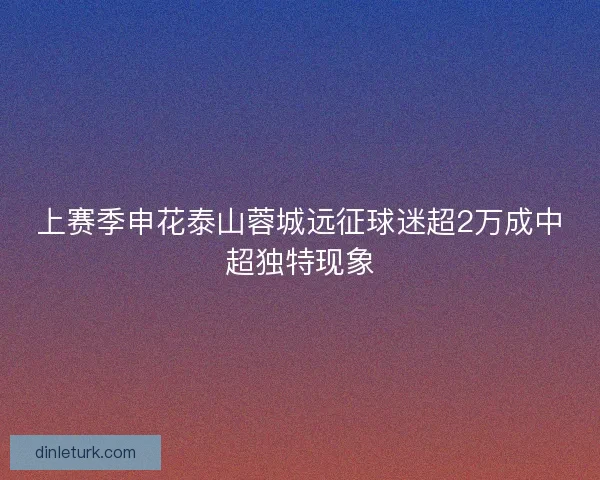 上赛季申花泰山蓉城远征球迷超2万成中超独特现象